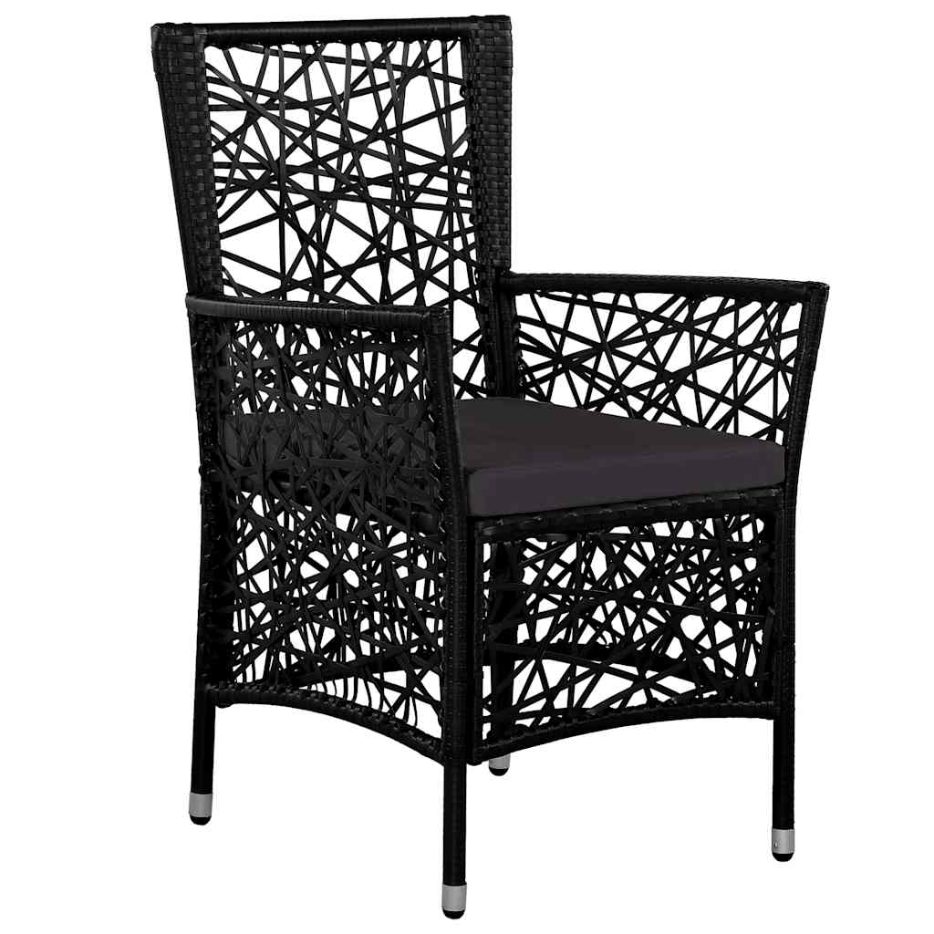 9 Piece Outdoor Dining Set Poly Rattan Black