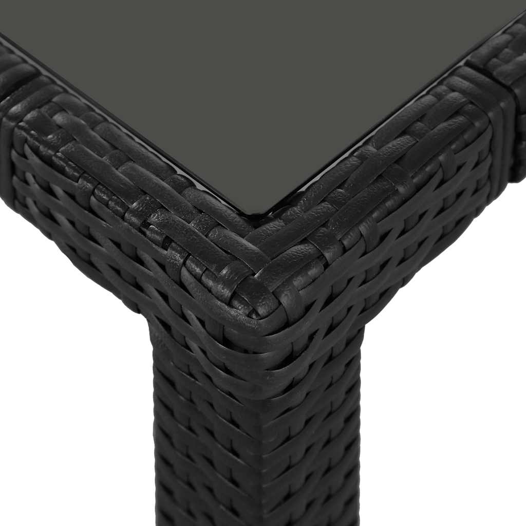 9 Piece Outdoor Dining Set Poly Rattan Black