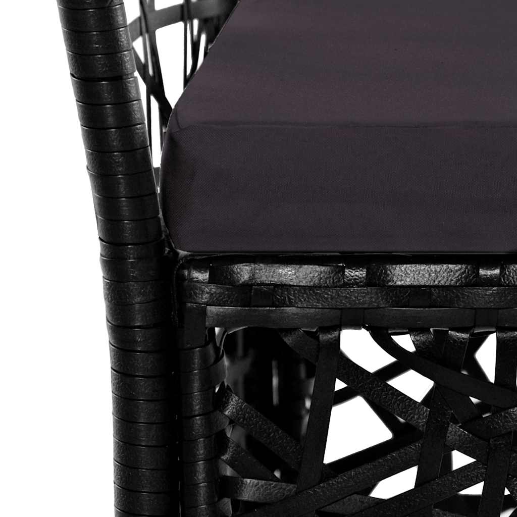 9 Piece Outdoor Dining Set Poly Rattan Black