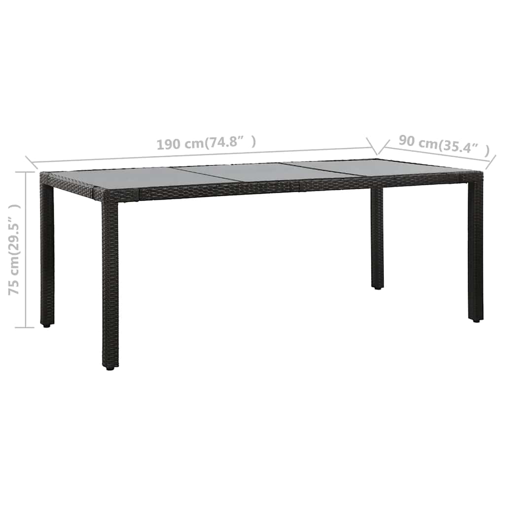 9 Piece Outdoor Dining Set Poly Rattan Black