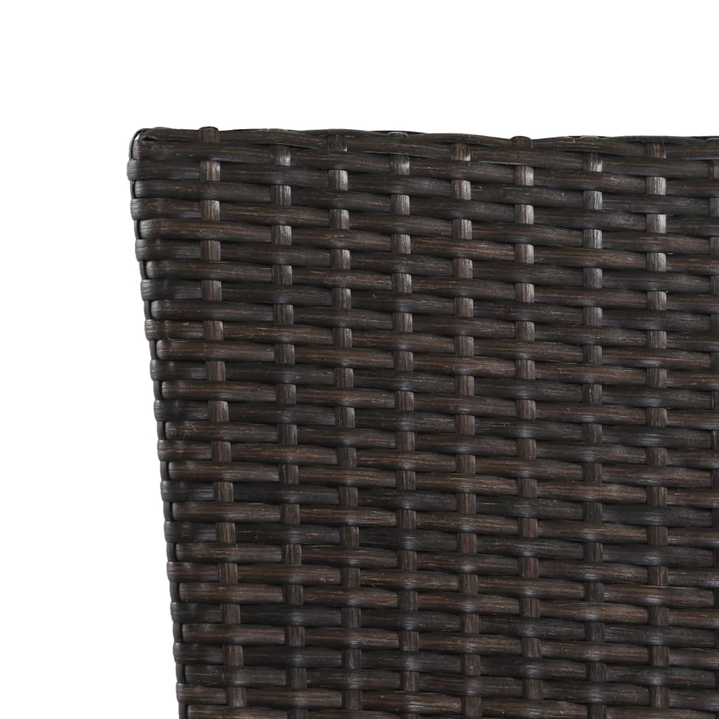 Outdoor Chairs with Cushions 2 pcs Poly Rattan Brown