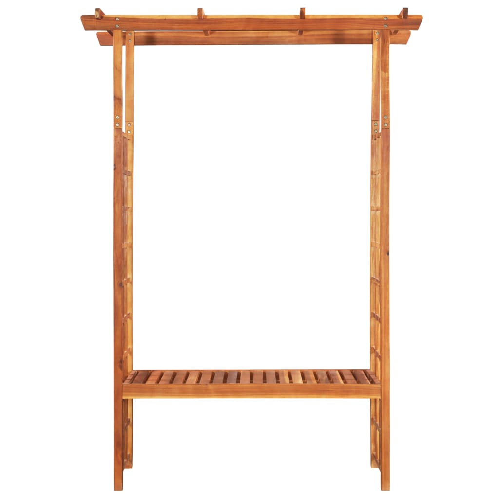 Garden Pergola with Bench Solid Acacia Wood 143x50x198 cm