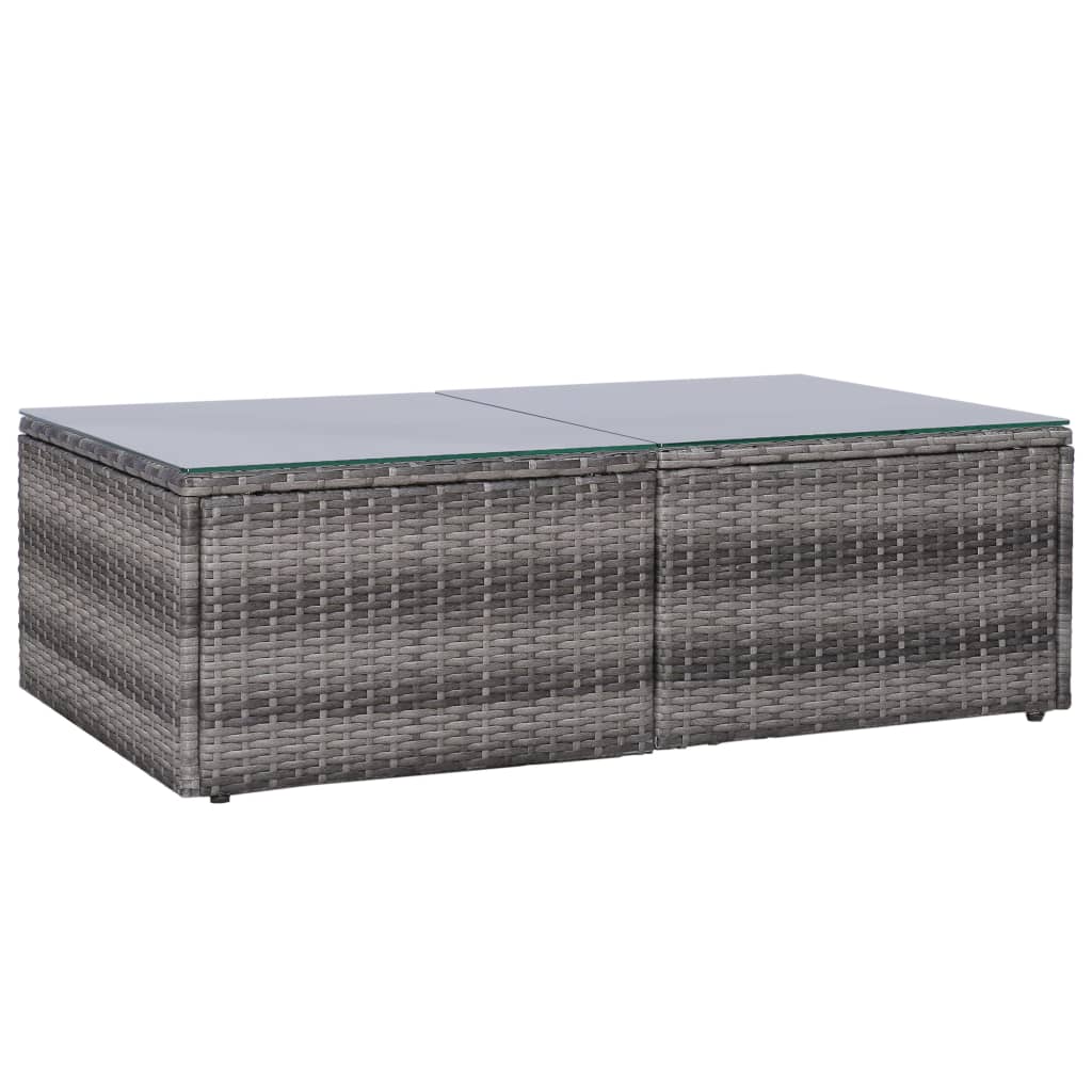 8 Piece Garden Lounge Set with Cushions Poly Rattan Grey