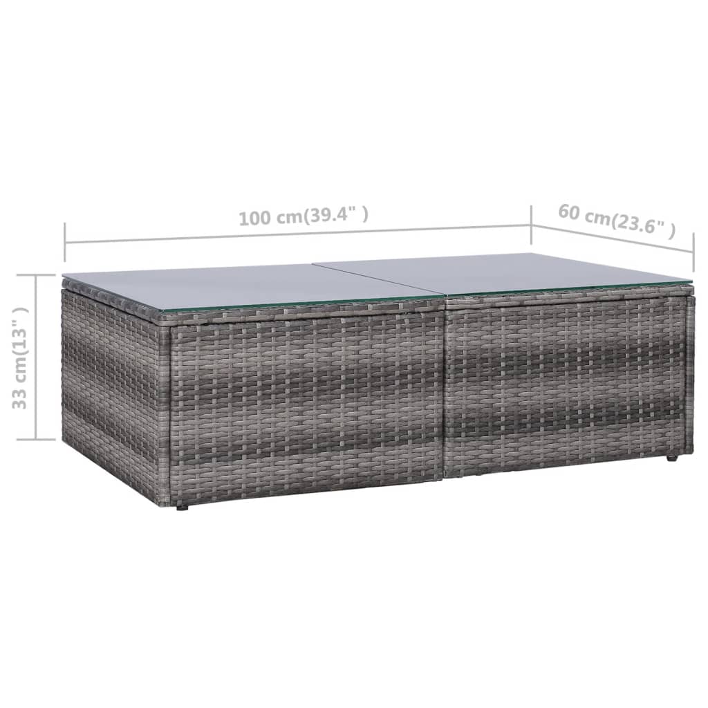 8 Piece Garden Lounge Set with Cushions Poly Rattan Grey
