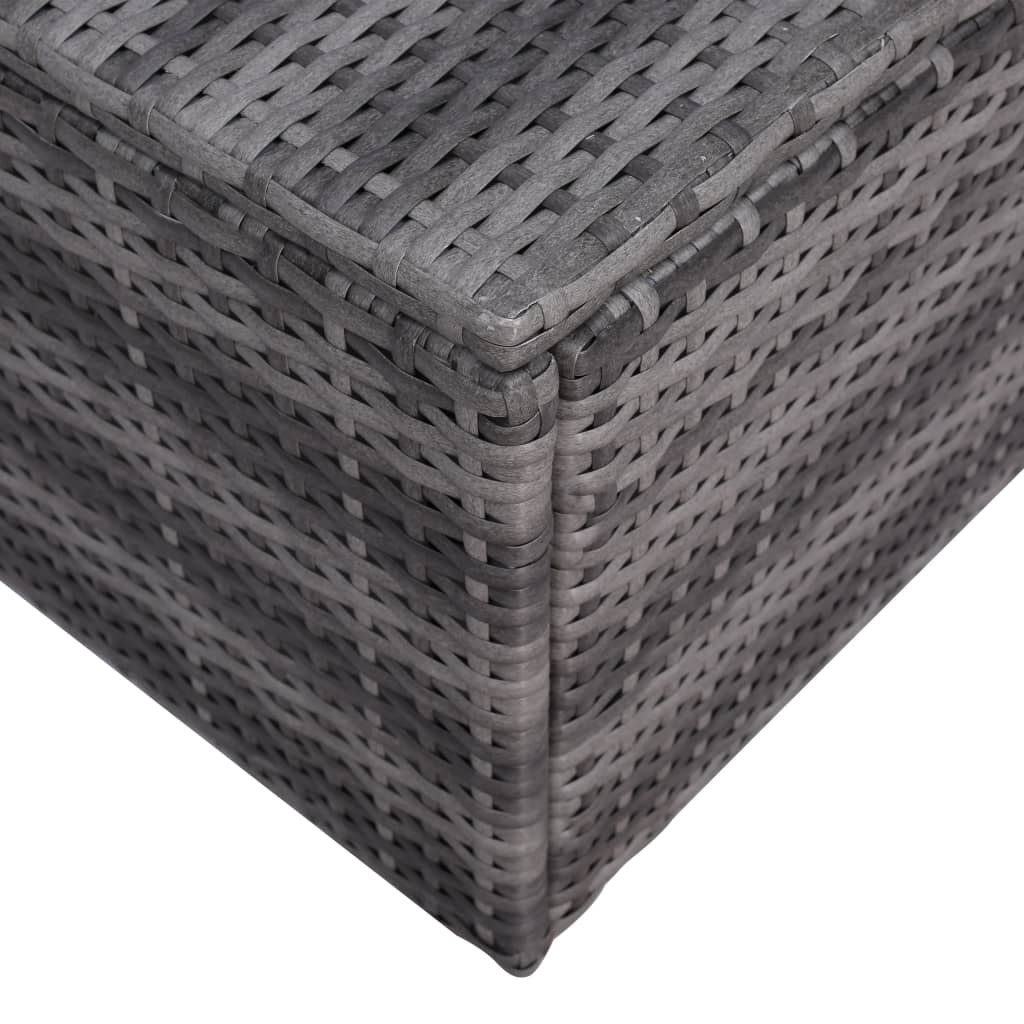 5 Piece Garden Sofa Set with Cushions & Pillows Poly Rattan Grey