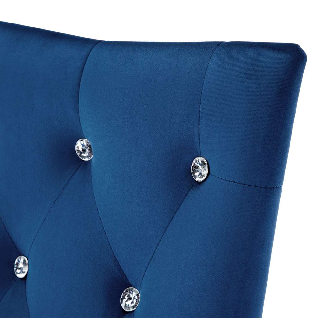 Dining Chairs 4 pcs Dark Blue Velvet