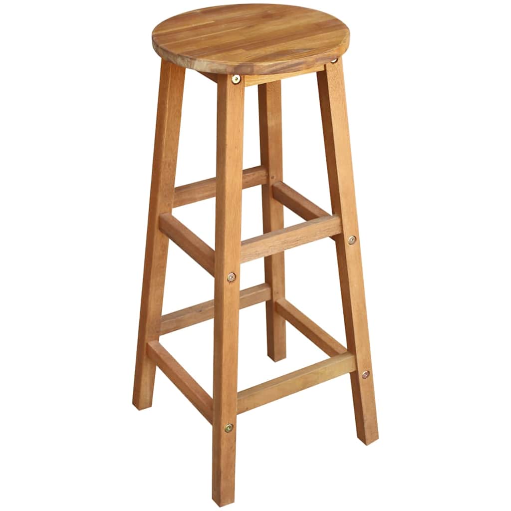 Bar Table and Stool Set 3 Pieces Solid Acacia Wood