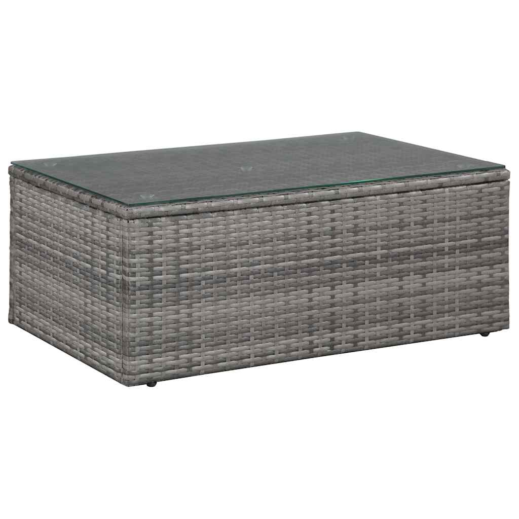 4 Piece Garden Lounge Set with Cushions Poly Rattan Grey