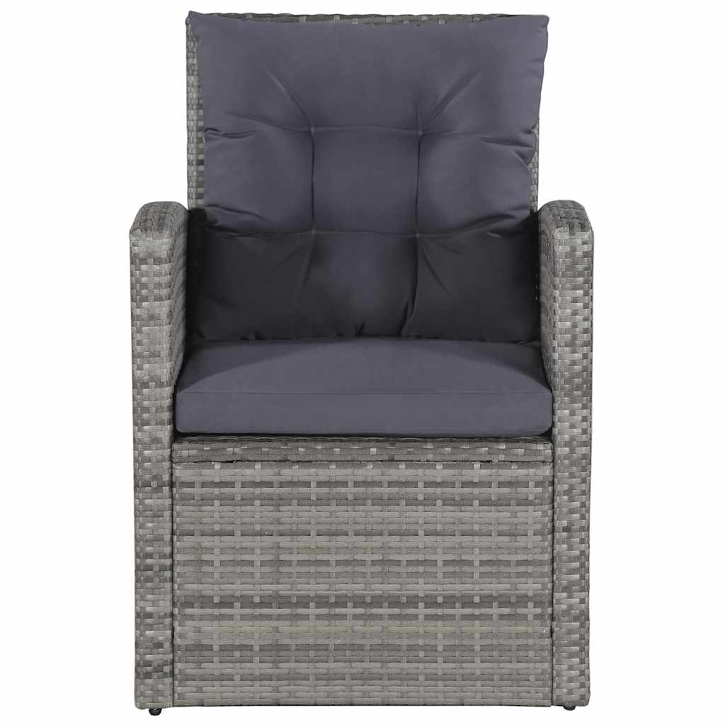 6 Piece Garden Lounge Set with Cushions Poly Rattan Grey