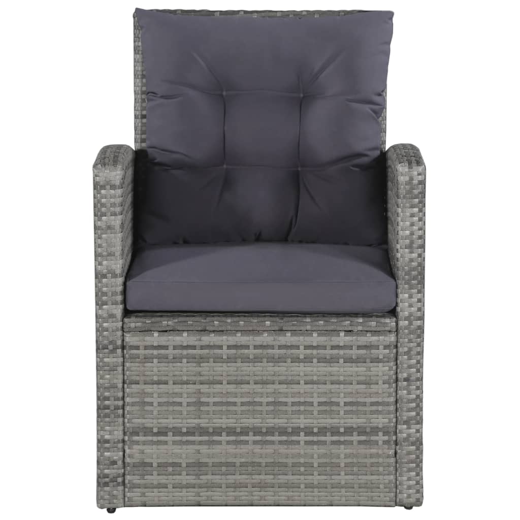 6 Piece Garden Lounge Set with Cushions Poly Rattan Grey