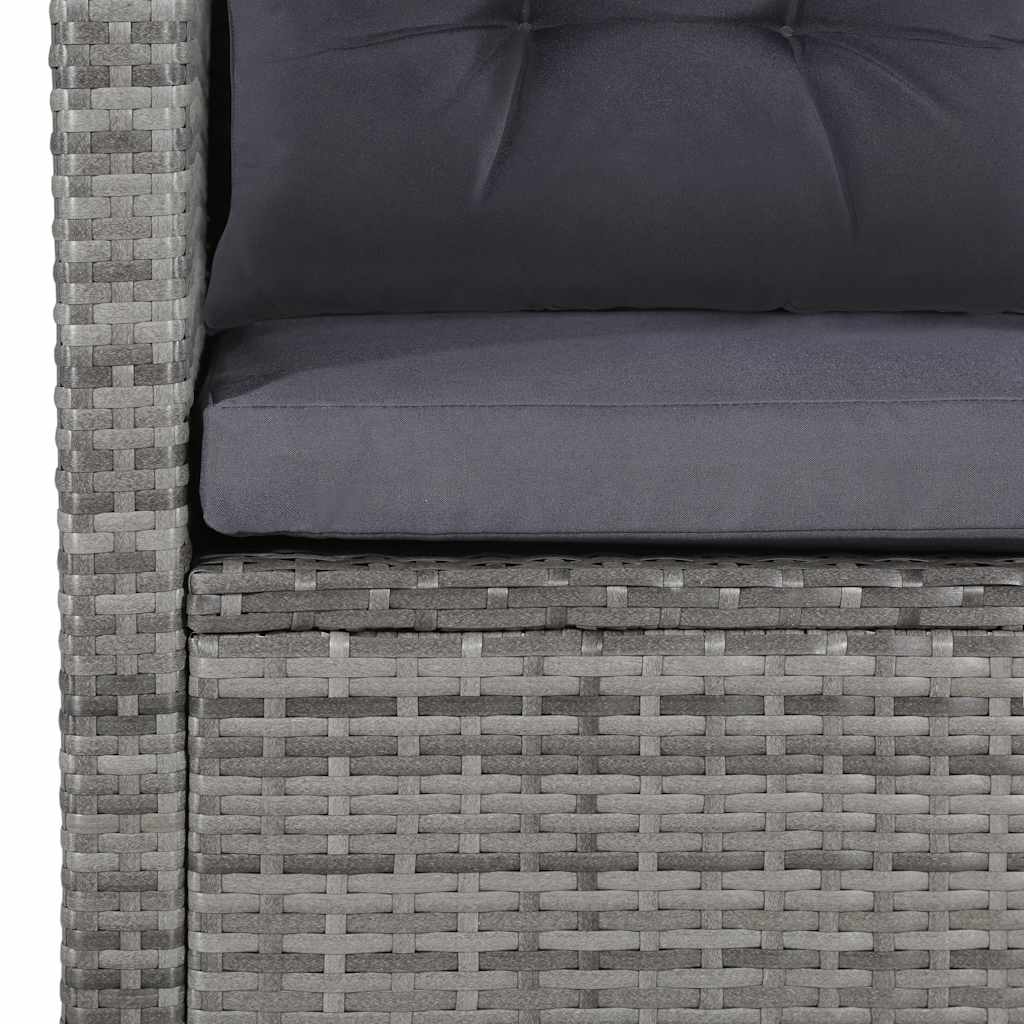 6 Piece Garden Lounge Set with Cushions Poly Rattan Grey