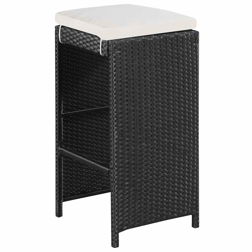 5 Piece Outdoor Bar Set Poly Rattan and Glass