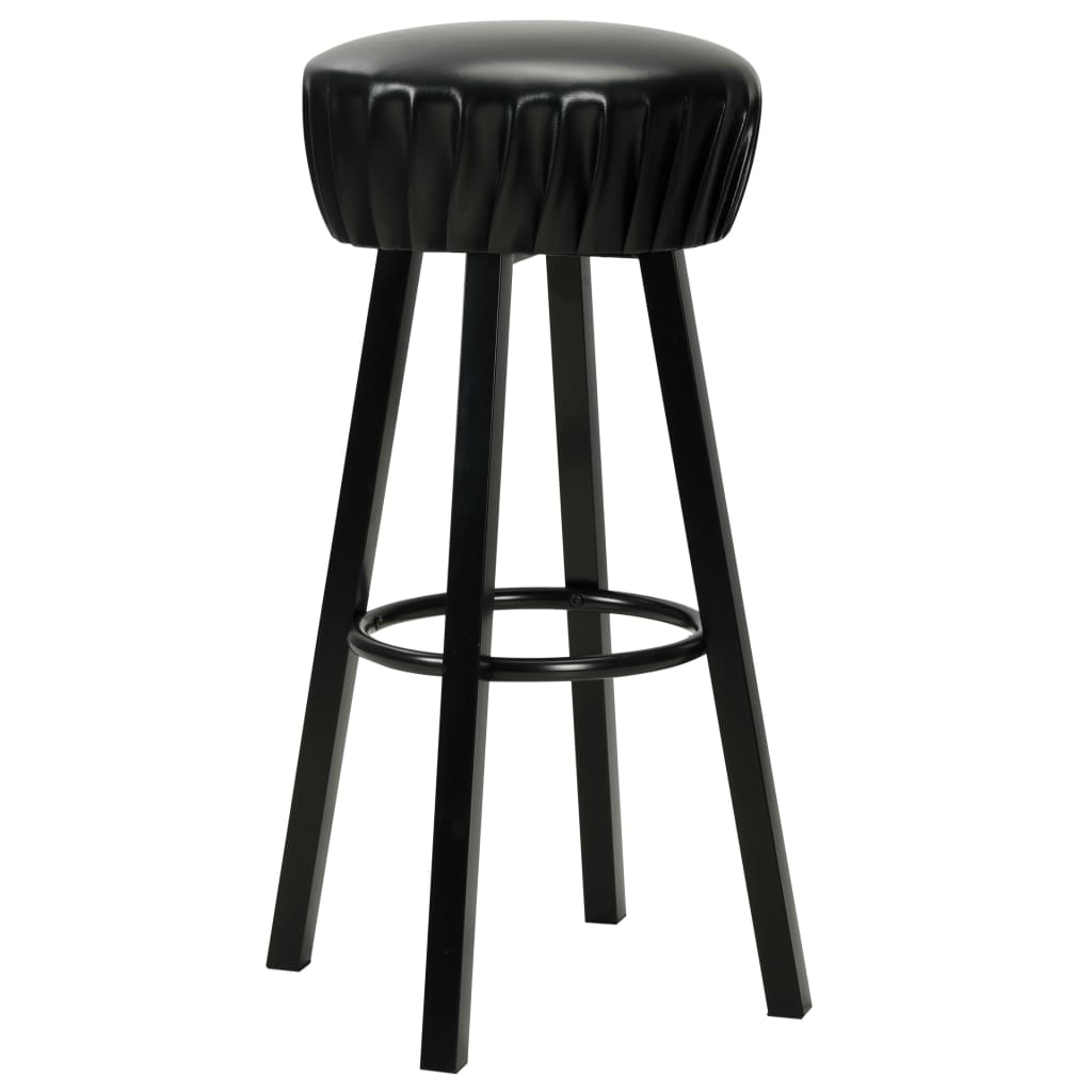 Bar Chairs 2 pcs Black Faux Leather