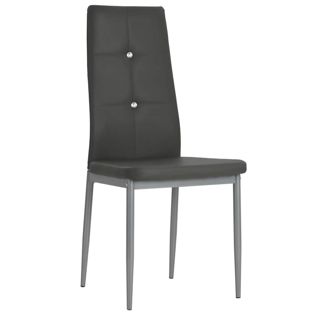 Dining Chairs 2 pcs Grey Faux Leather