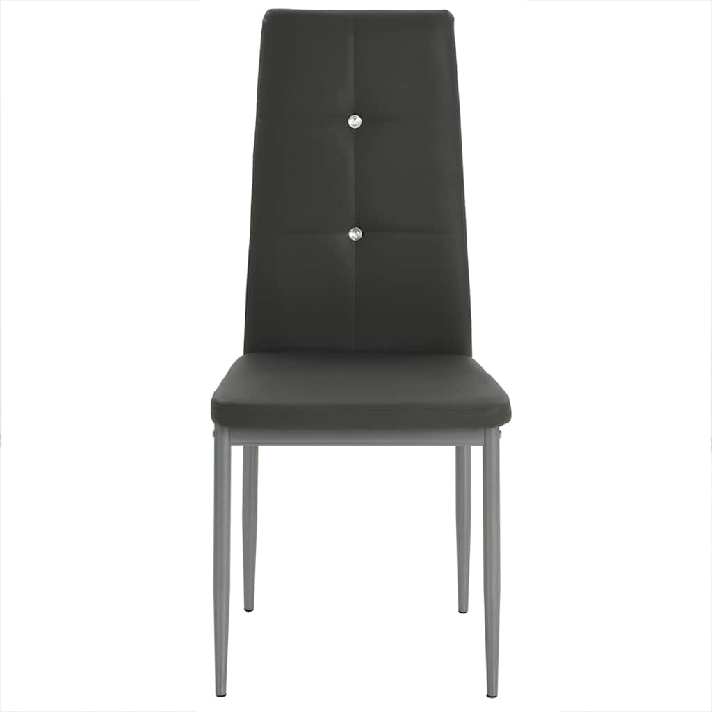 Dining Chairs 2 pcs Grey Faux Leather