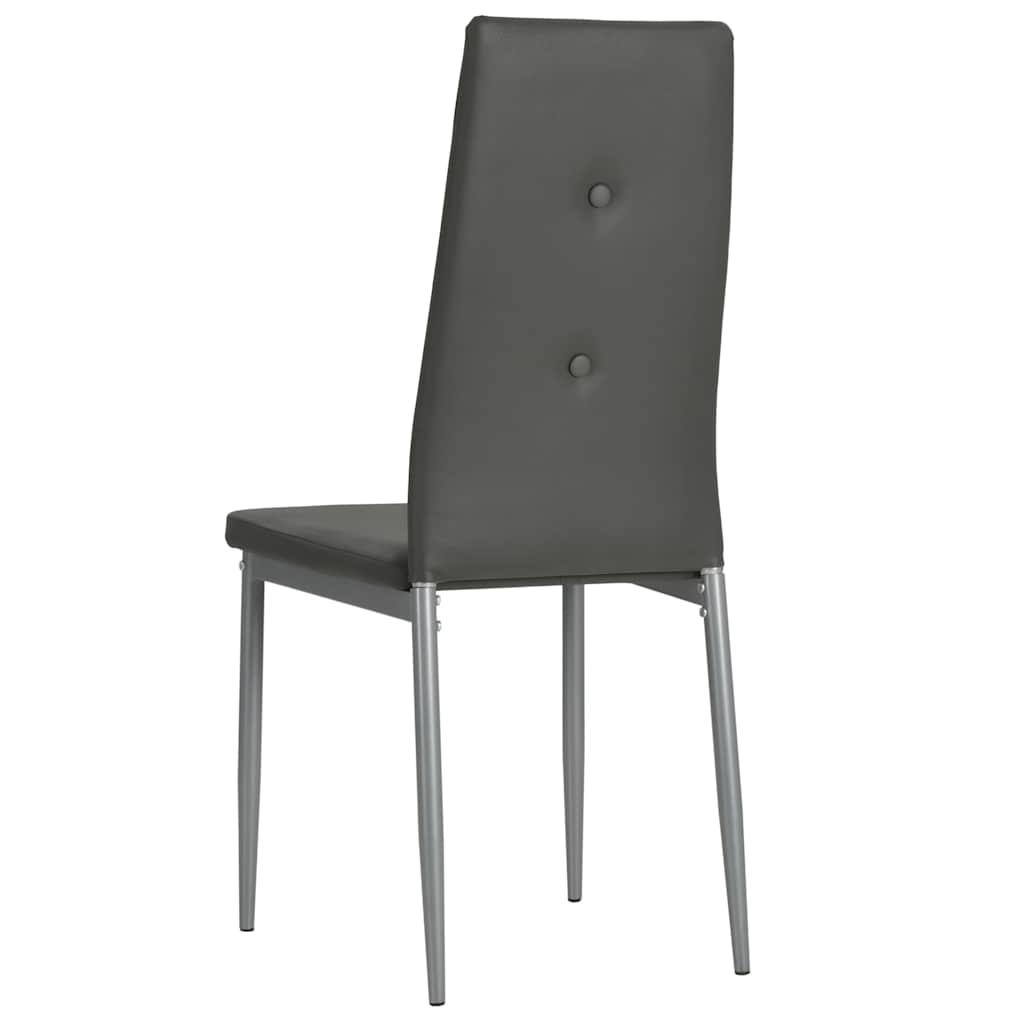 Dining Chairs 2 pcs Grey Faux Leather