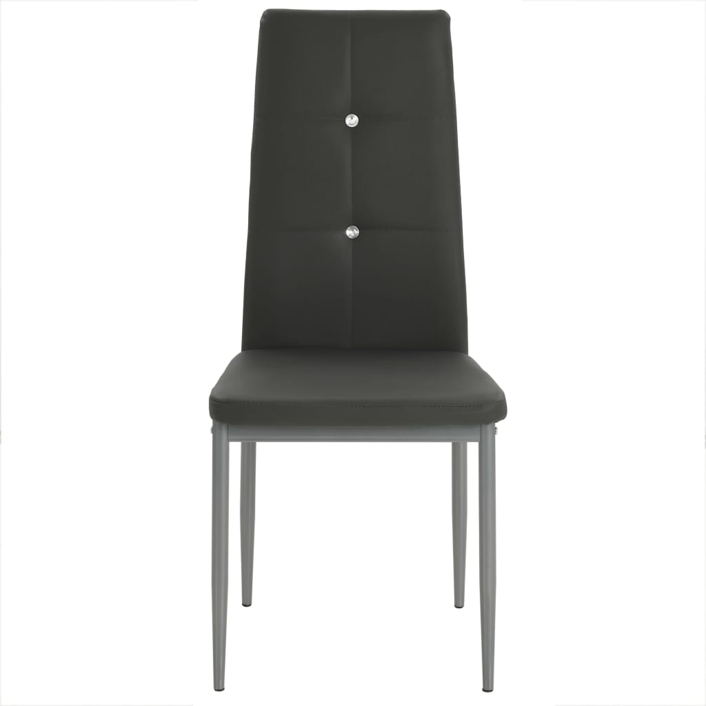 Dining Chairs 4 pcs Grey Faux Leather
