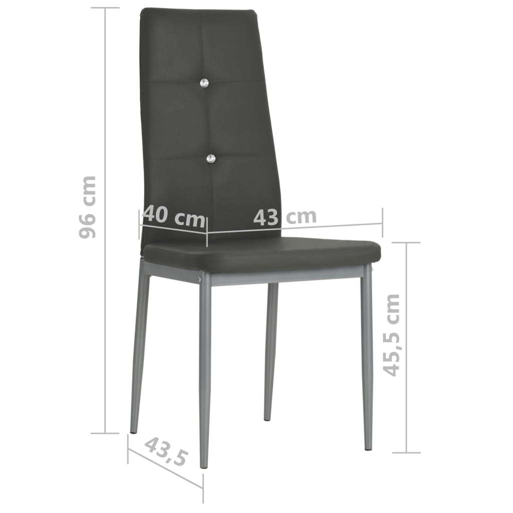 Dining Chairs 4 pcs Grey Faux Leather