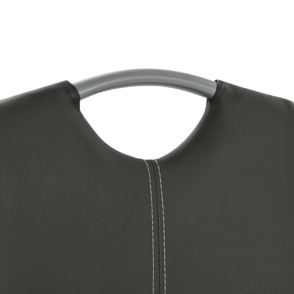 Cantilever Dining Chairs 2 pcs Grey Faux Leather