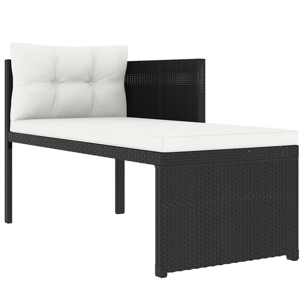 4 Piece Garden Lounge Set Poly Rattan Black
