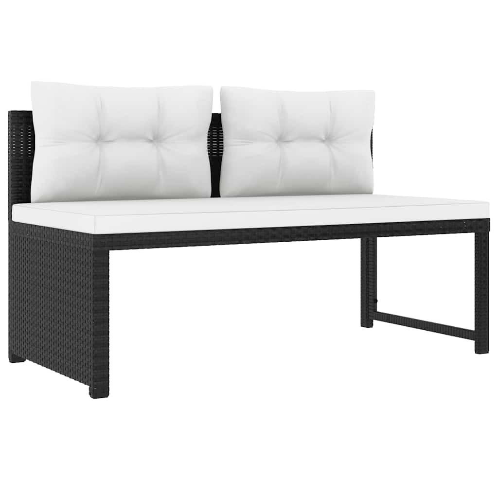 4 Piece Garden Lounge Set Poly Rattan Black