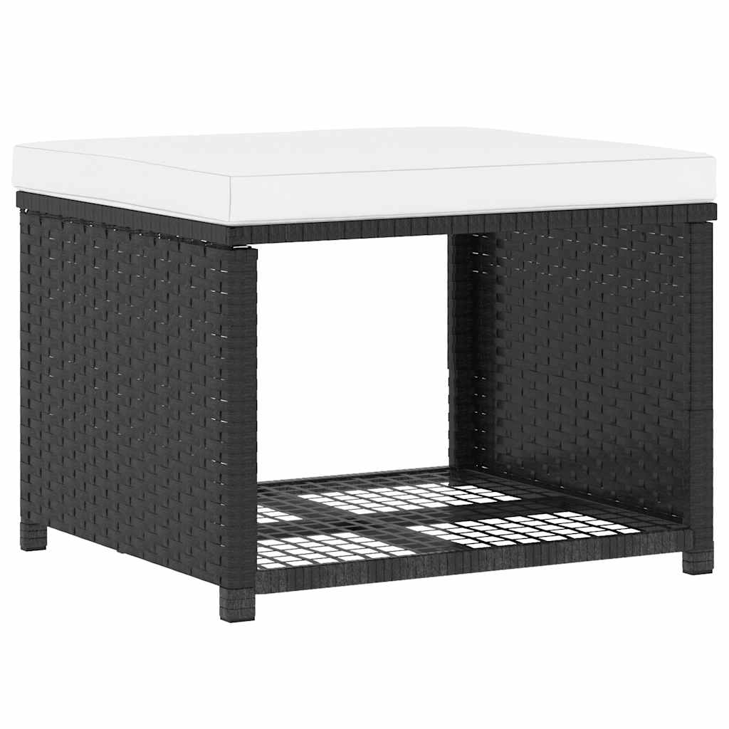 4 Piece Garden Lounge Set Poly Rattan Black