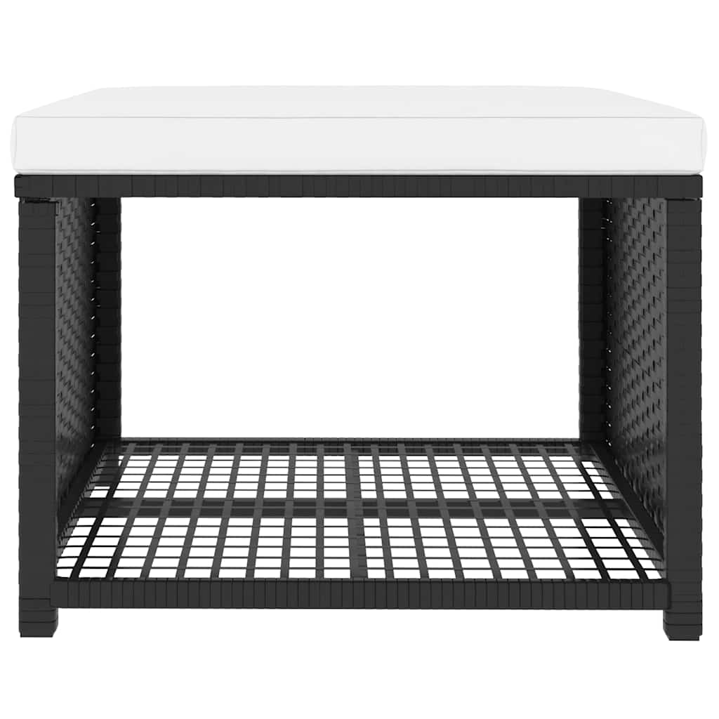 4 Piece Garden Lounge Set Poly Rattan Black