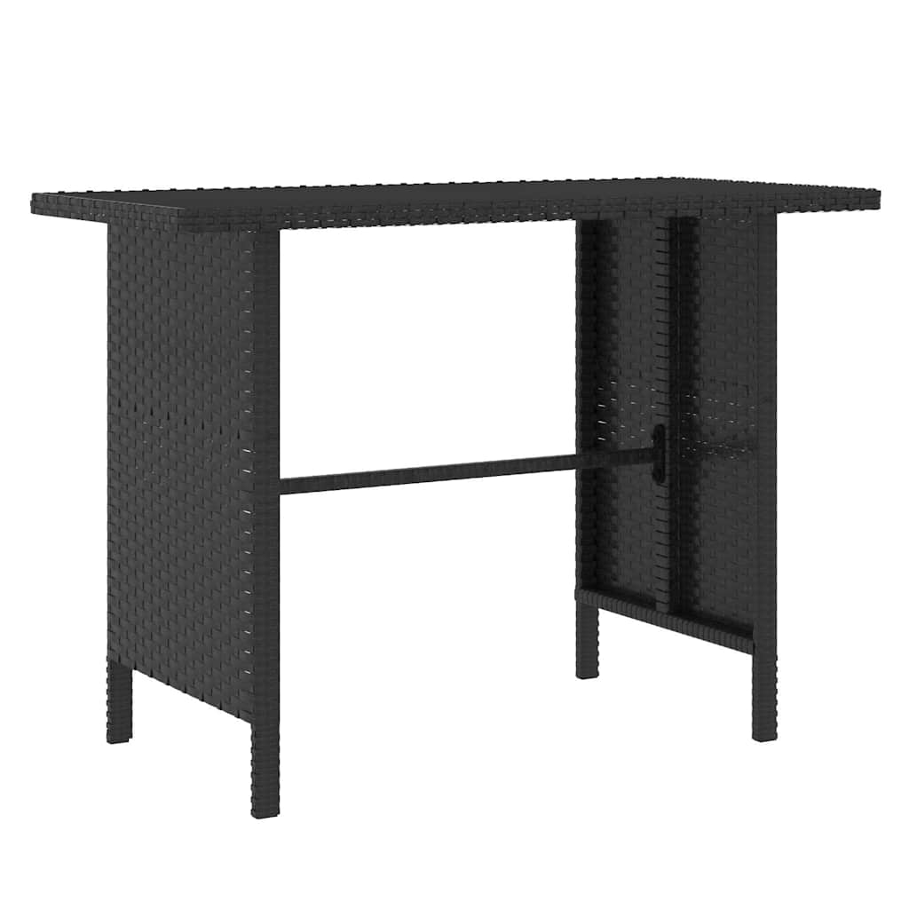 4 Piece Garden Lounge Set Poly Rattan Black