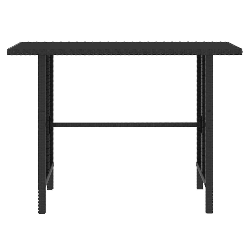 4 Piece Garden Lounge Set Poly Rattan Black