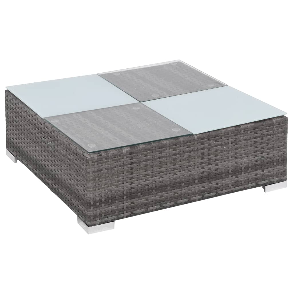 12 Piece Garden Lounge Set with Cushions Poly Rattan Grey