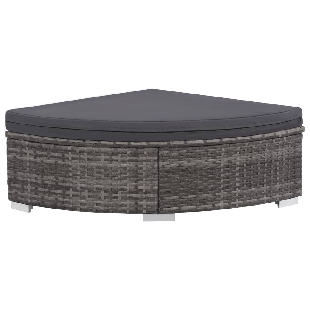 6 Piece Garden Lounge Set with Cushions Poly Rattan Grey