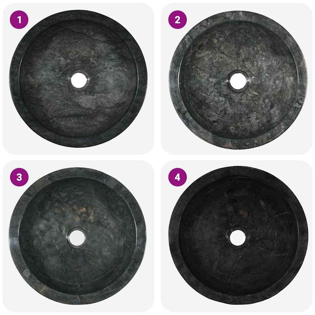 Sink 40x12 cm Marble Black