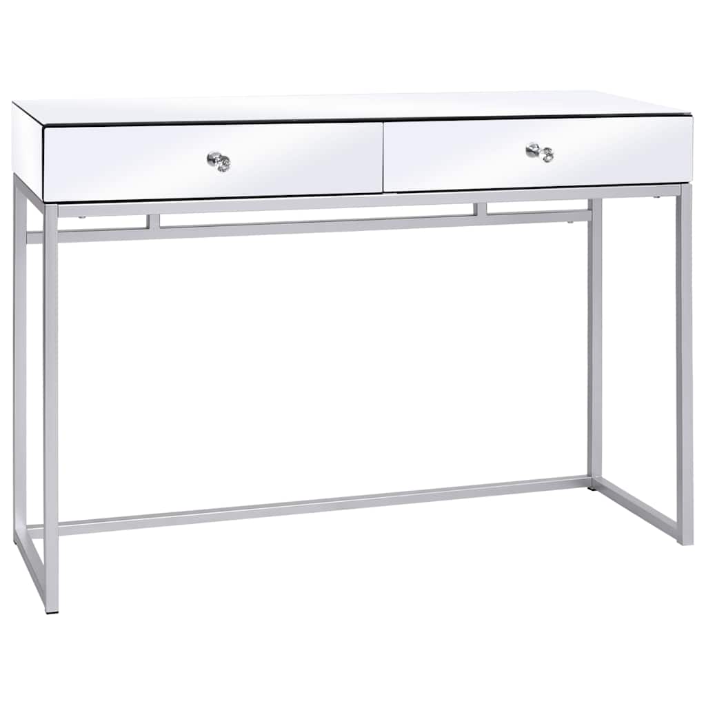Mirrored Console Table Steel and Glass 107x33x77 cm