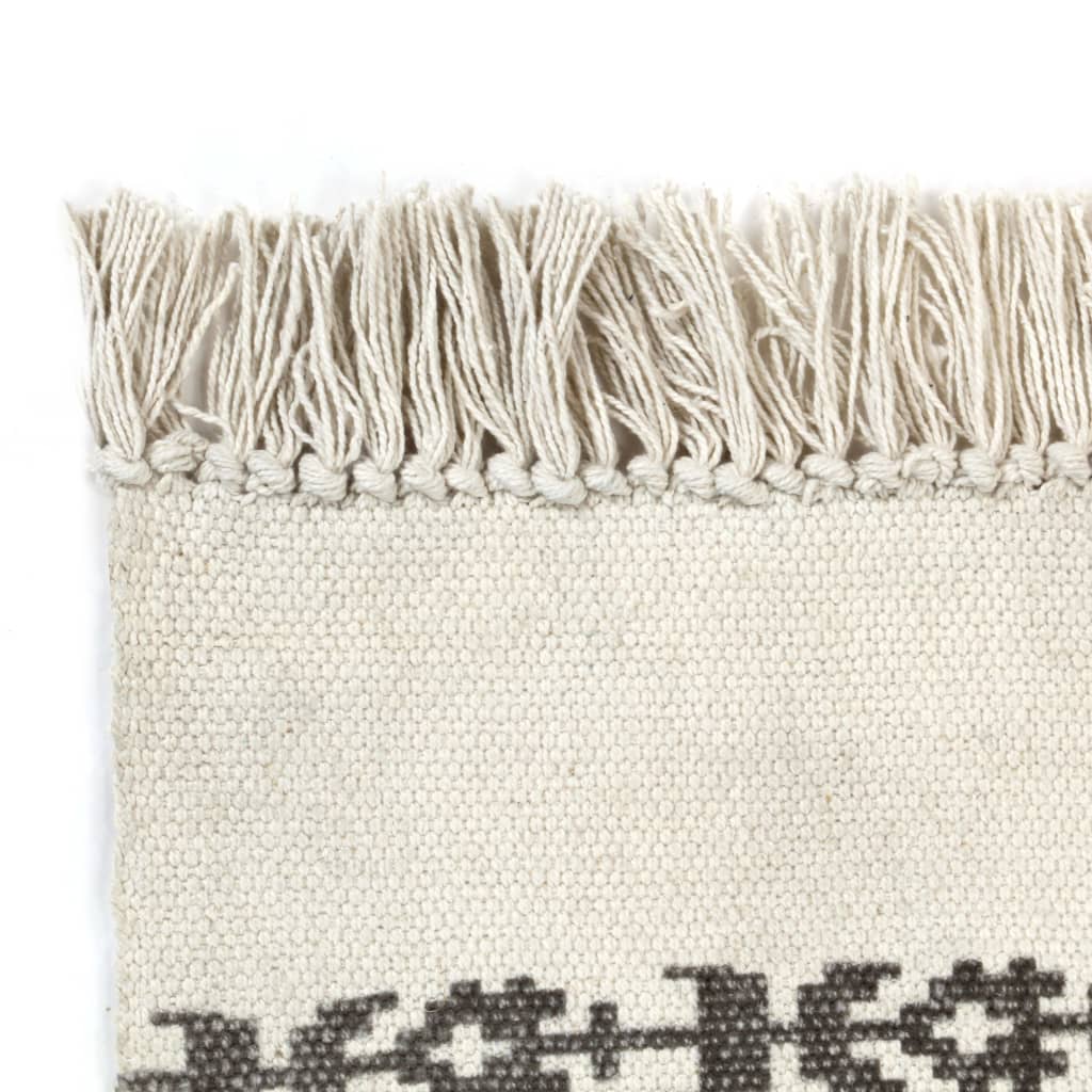 Kilim Rug Cotton 120x180 cm with Pattern Grey/Pink