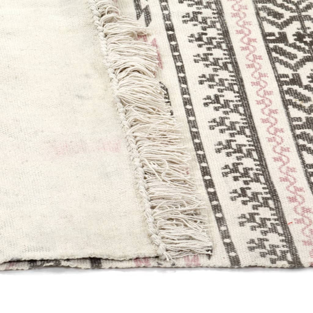 Kilim Rug Cotton 120x180 cm with Pattern Grey/Pink