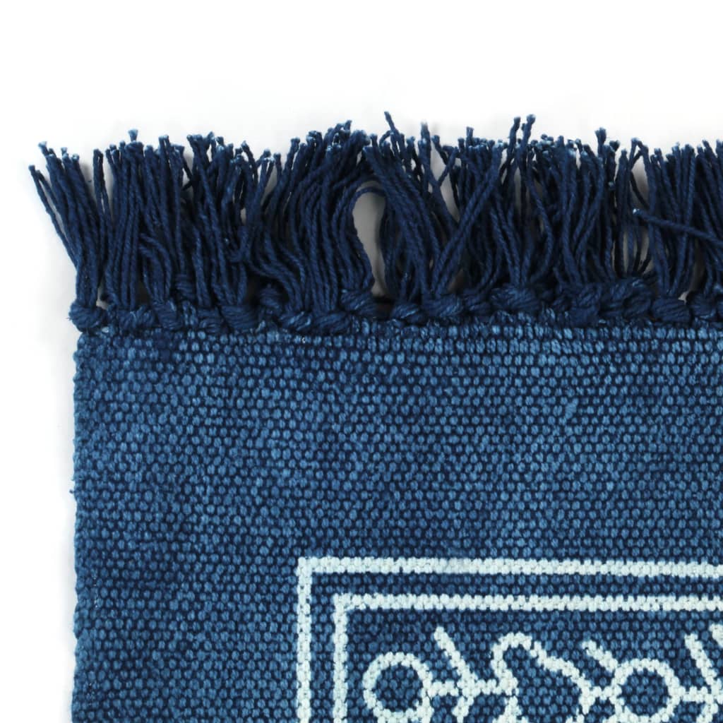 Kilim Rug Cotton 120x180 cm with Pattern Blue
