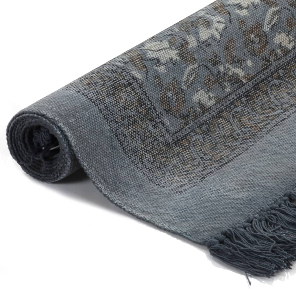 Kilim Rug Cotton 160x230 cm with Pattern Grey