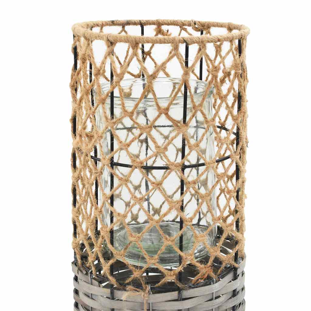 Freestanding Candle Lanterns 3 pcs Wicker
