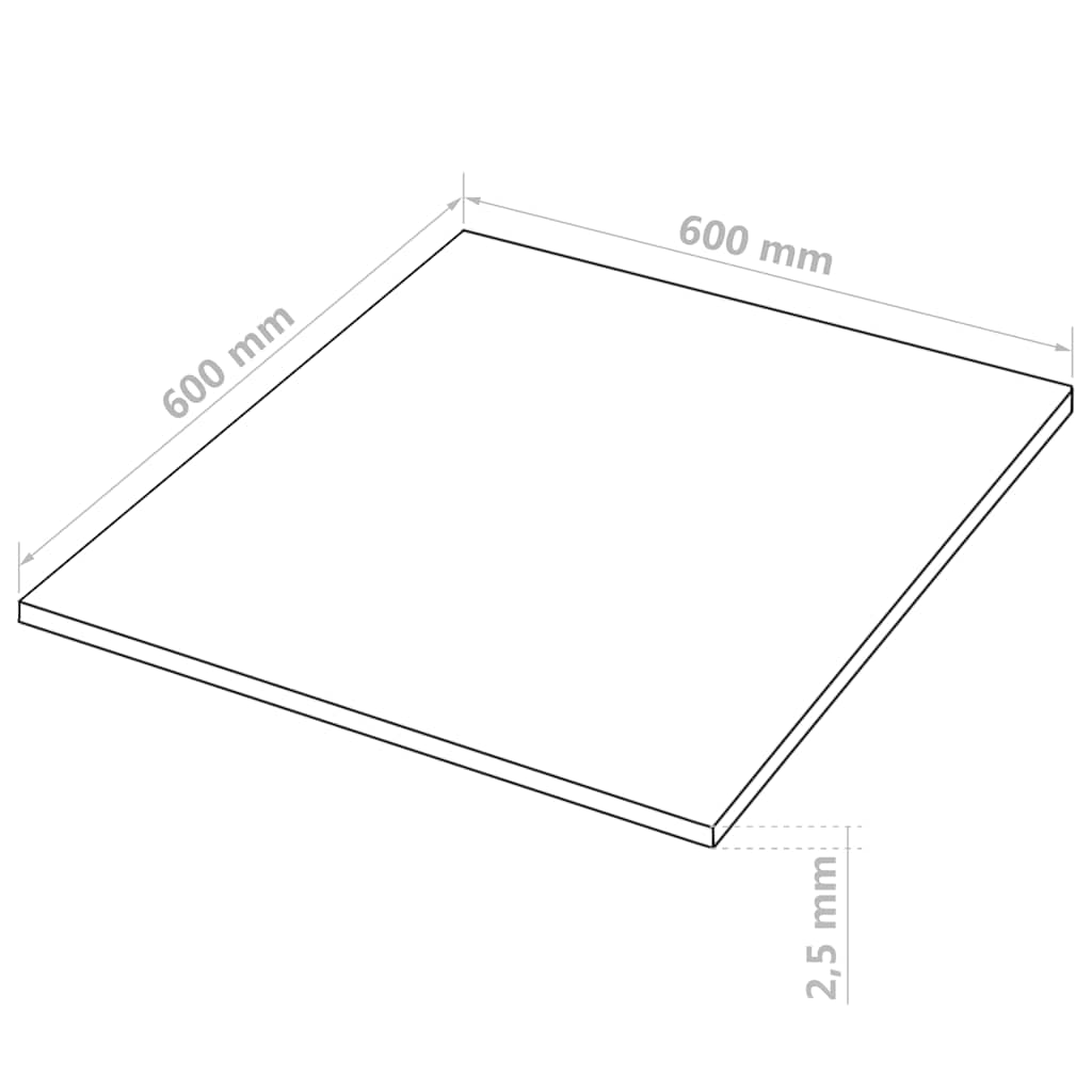 10 pcs MDF Sheets Square 60x60 cm 2.5 mm