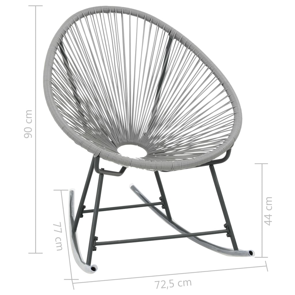 Outdoor Rocking Moon Chair Grey Poly Rattan