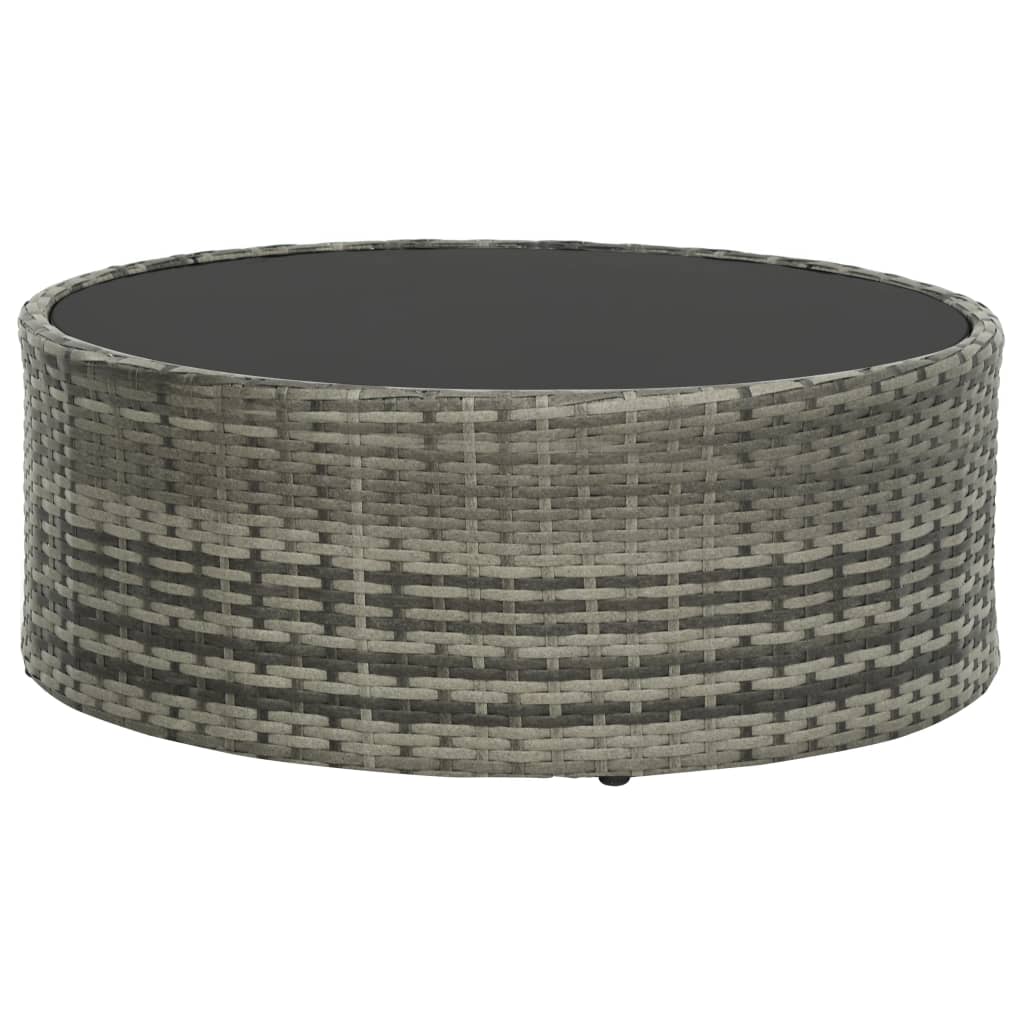 7 Piece Garden Lounge Set with Cushions Poly Rattan Grey