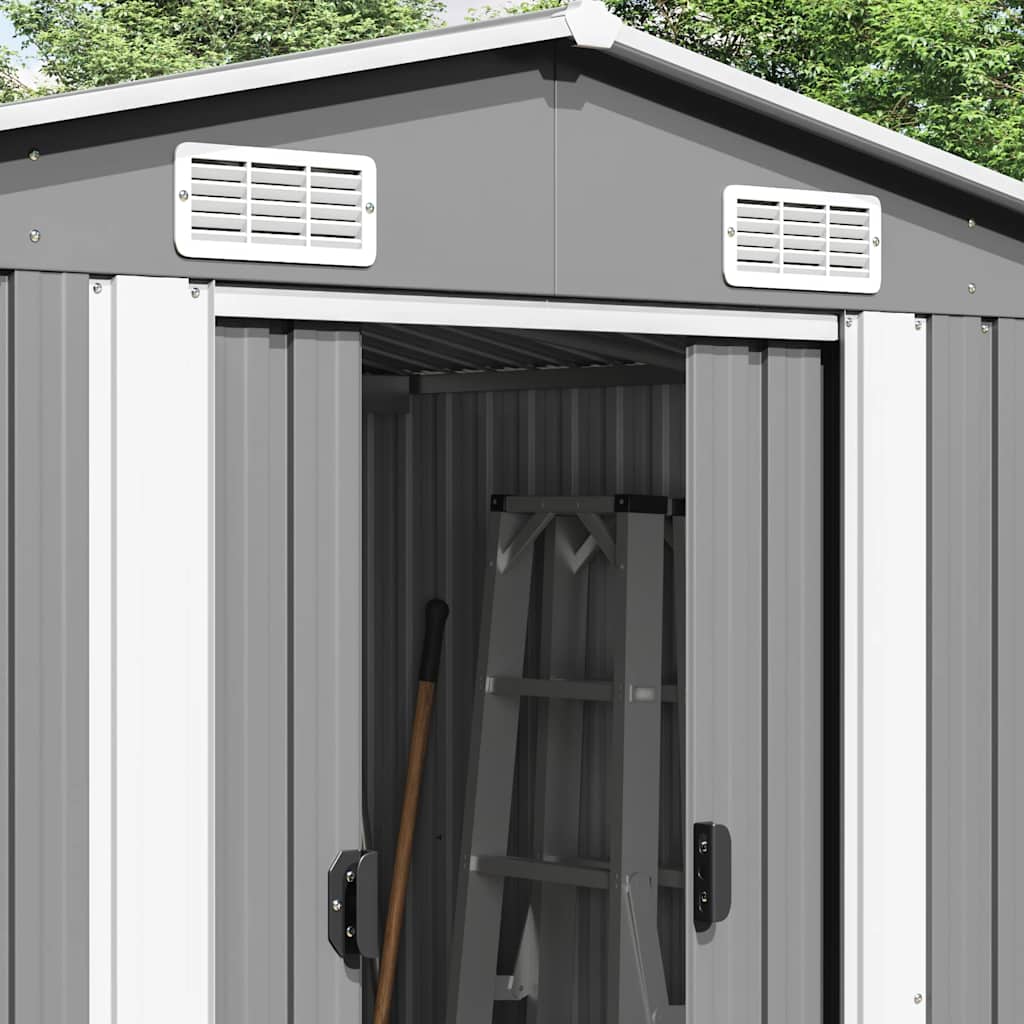 Garden Shed 257x580x181 cm Metal Grey