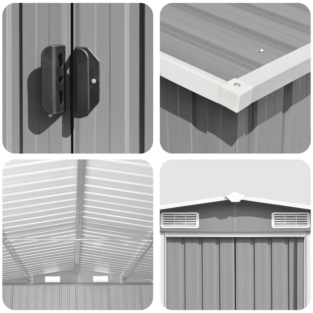 Garden Shed 257x580x181 cm Metal Grey