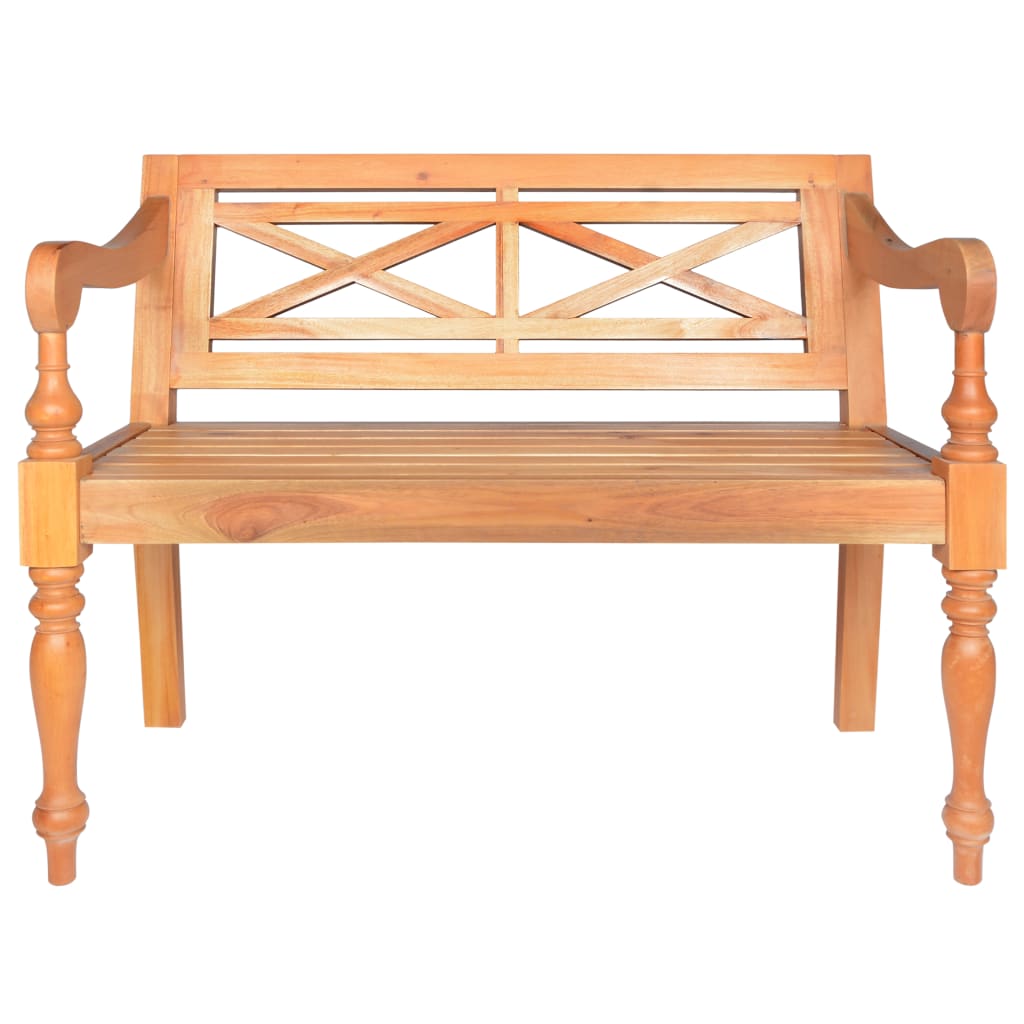 Batavia Bench 98 cm Solid Mahogany Wood Light Brown