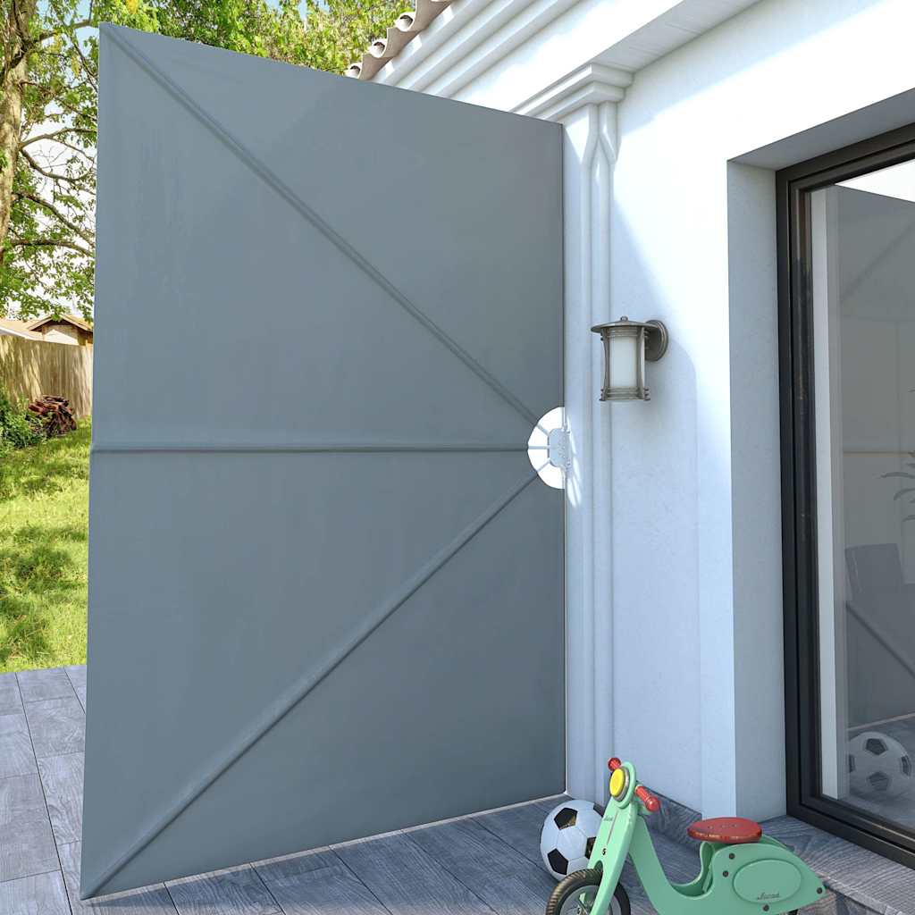 Collapsible Terrace Side Awning Grey 300x200 cm