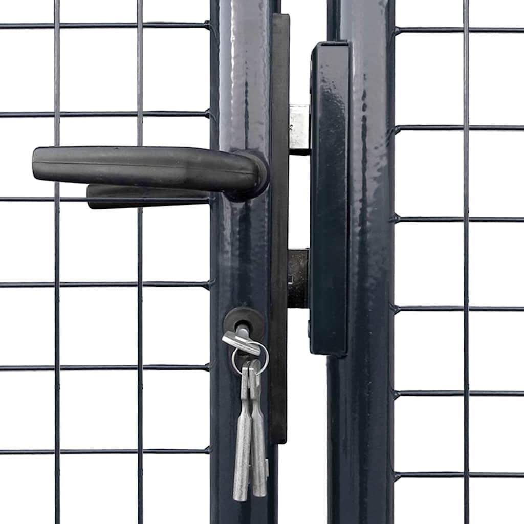 Mesh Garden Gate Galvanised Steel 306x125 cm Grey