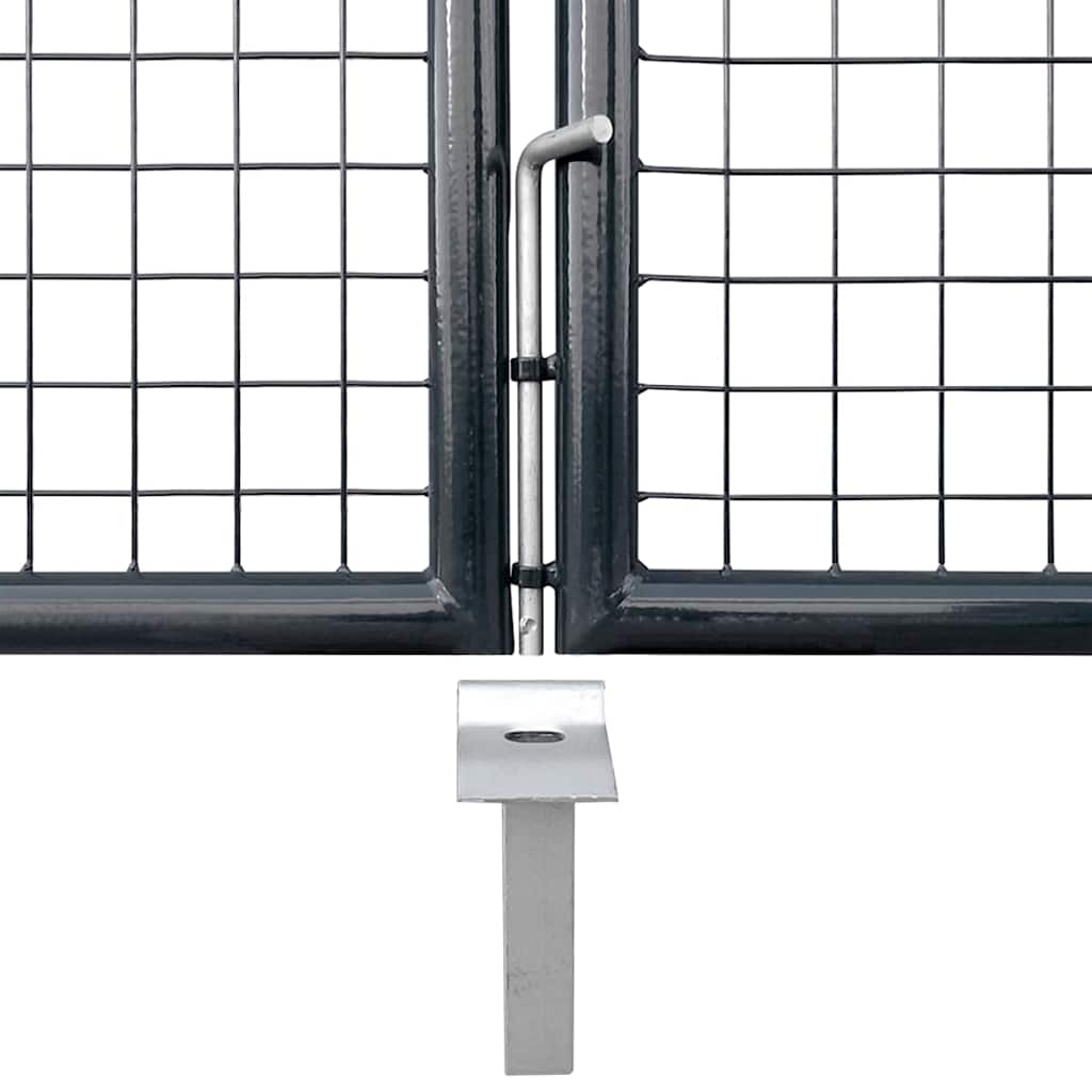 Mesh Garden Gate Galvanised Steel 306x125 cm Grey