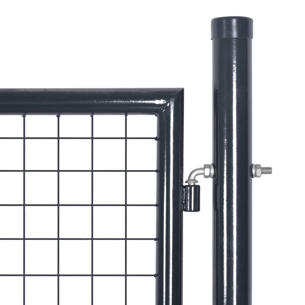 Mesh Garden Gate Galvanised Steel 100x100 cm Grey
