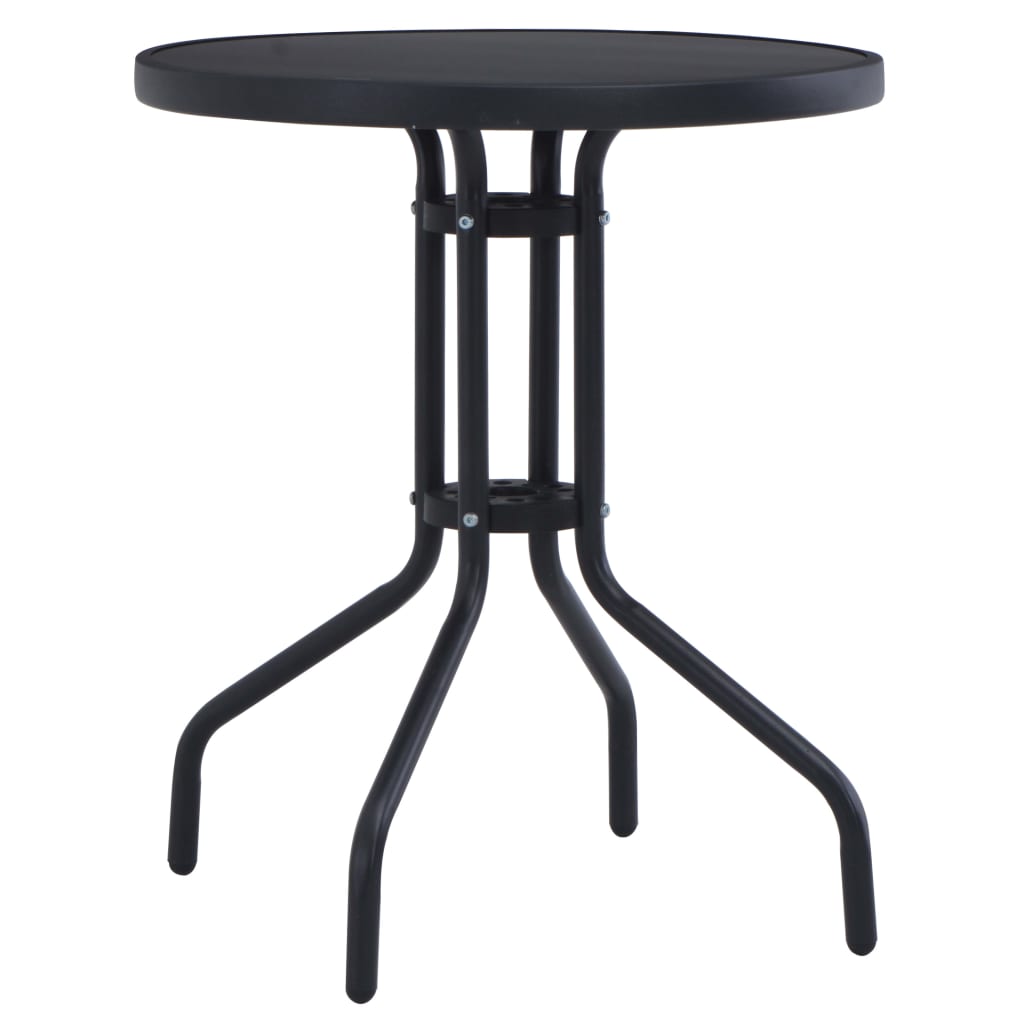 3 Piece Bistro Set Aluminium and Textilene Black