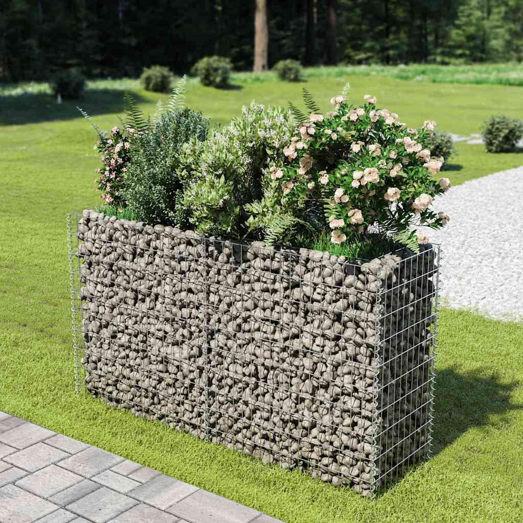 Gabion Raised Bed Galvanised Steel 180x50x100 cm